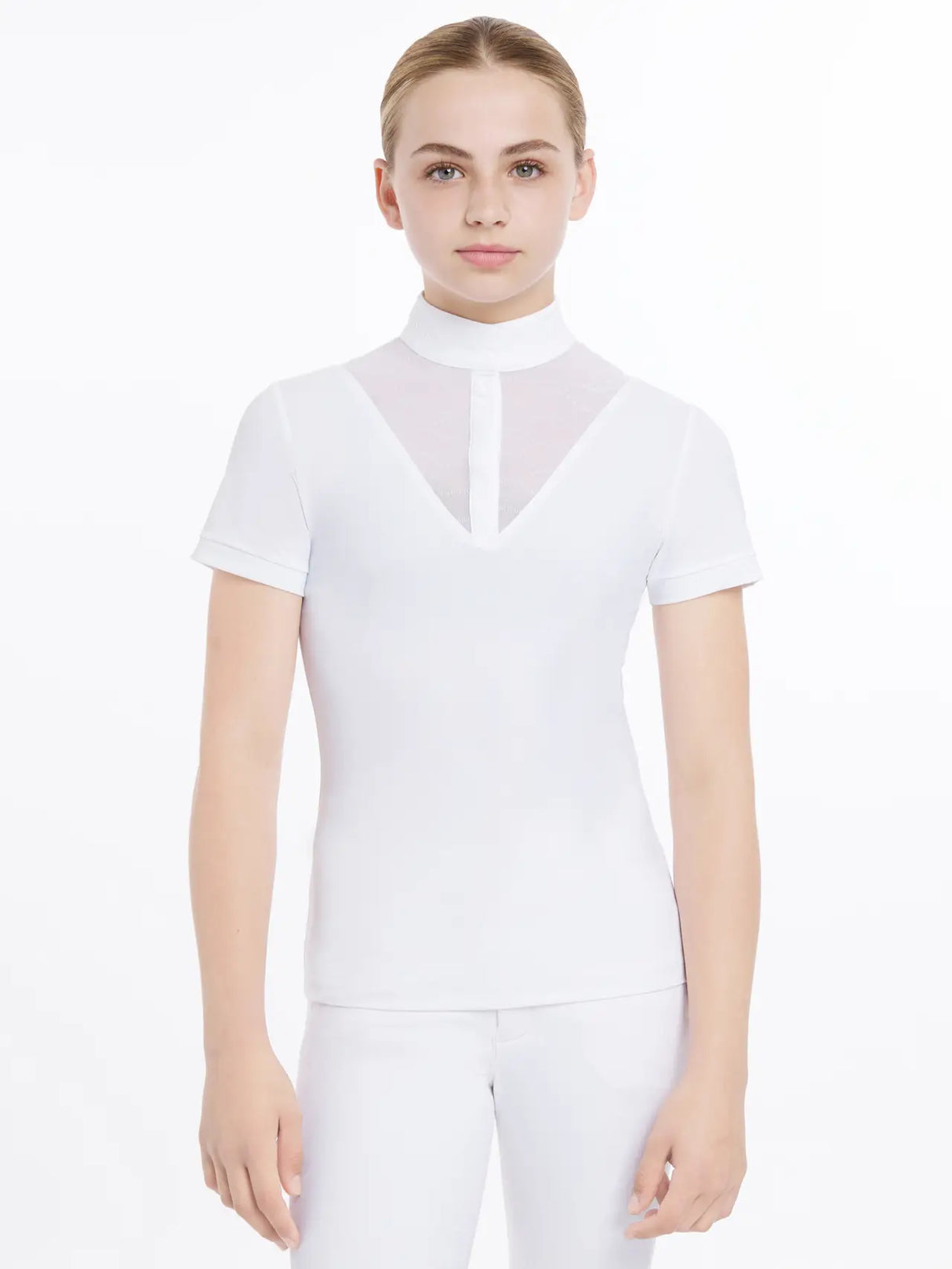 LeMieux Young Rider Eva Short Sleeve Show Shirt White White 7-8 years Show Shirts