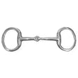 Silver-colored jhl pro steel eggbutt snaffle with smooth polished finish and classic steel eggbutt design