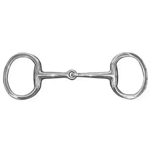 Silver-colored jhl pro steel eggbutt snaffle with smooth polished finish and classic steel eggbutt design