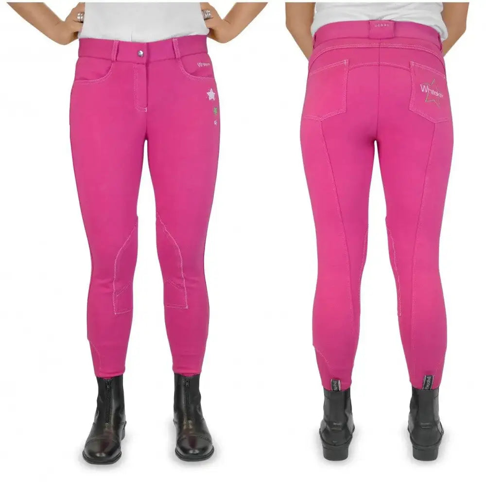 John Whitaker Calder Childs Competition Breeches Pink 9-10 Years Riding Breeches Barnstaple Equestrian Supplies