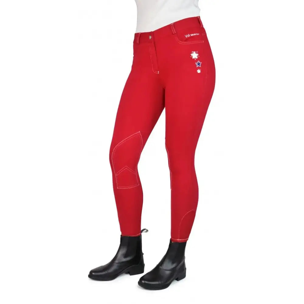 John Whitaker Calder Childs Competition Breeches Red 11-12 Years Riding Breeches Barnstaple Equestrian Supplies