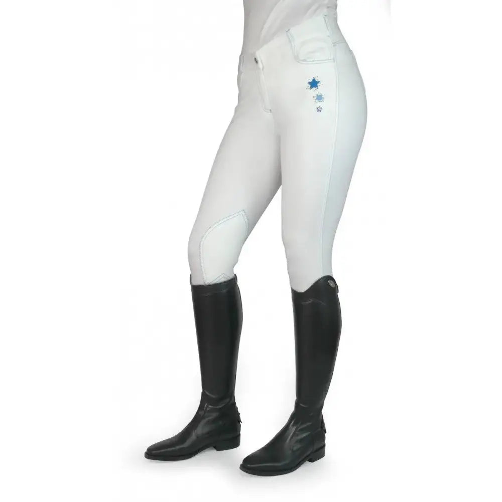 John Whitaker Calder Childs Competition Breeches White 9-10 Years Riding Breeches Barnstaple Equestrian Supplies