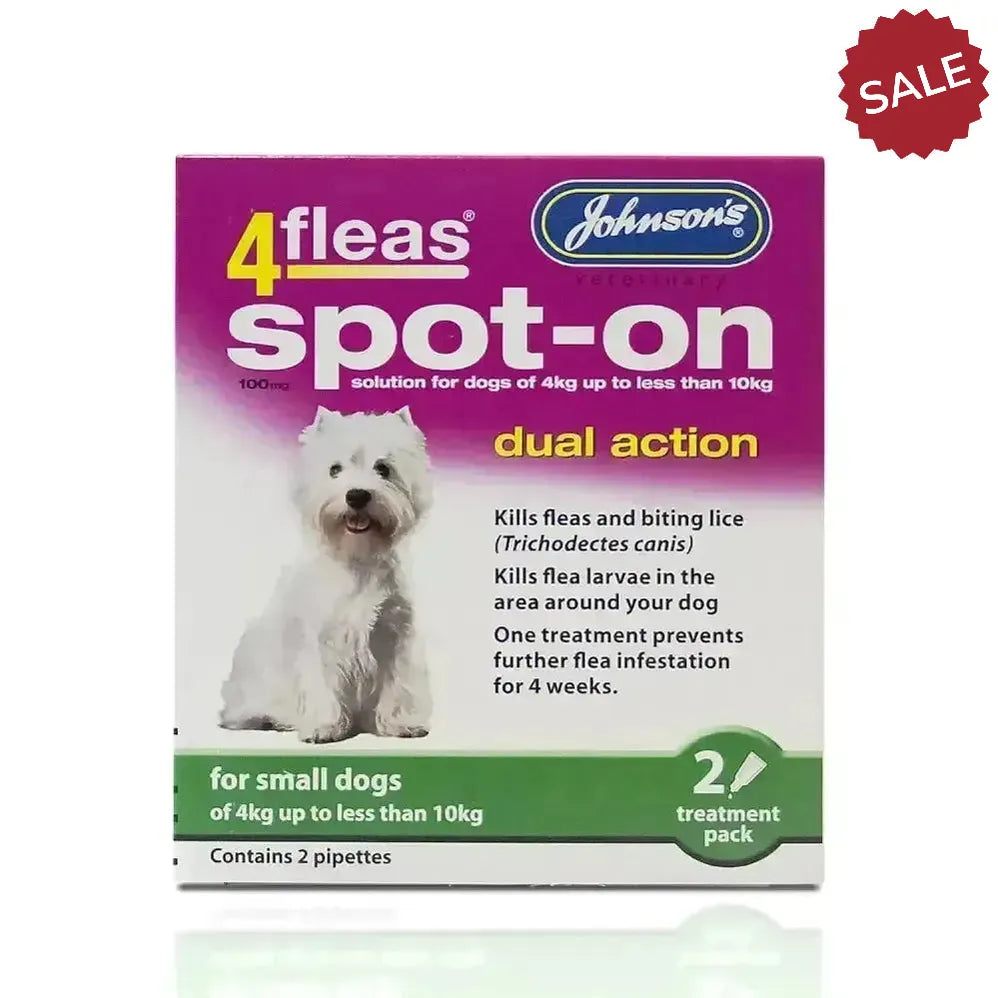 Johnson'S Veterinary 4Fleas Spot-On For Dogs 2 Pipettes Flea Treatments