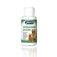 Johnson’s veterinary antibacterial wound powder in a white bottle with green label showing dog and cat images