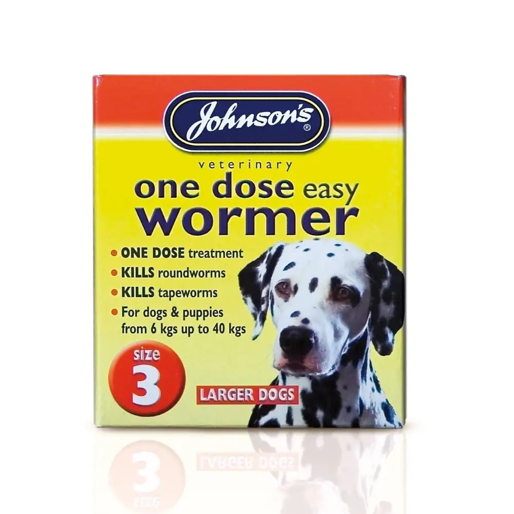 Johnson'S Veterinary Easy Wormer One Dose For Dogs ONE (4 TABLETS) Barnstaple Equestrian Supplies