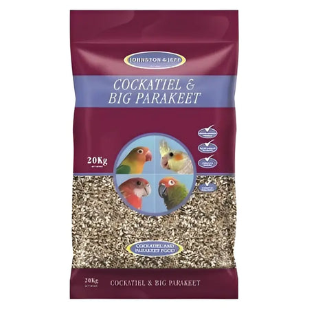 Maroon and blue 20kg jeff cockatiel and big parakeet mix seed pack for big parakeet and cockatiel feed