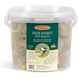 Johnston & Jeff Fatballs Bucket No Nets Tub 50 x 90g Wild Bird Fats & Suets