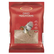 Red plastic bag of johnston and jeff mealworms with window showing dried brown worms and image of robin, great for horses