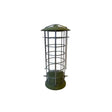 Olive green metal jeff miami fat cylindrical cage fat ball feeder 20cm with domed top for outdoor birds