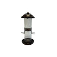 Bronze-finished johnston and jeff new orleans seed feeder 25cm with clear glass body and metal perch for birds
