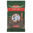 Green and red packaged johnston and jeff niger seed bag with four bird species shown in circular window jeff niger seed