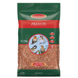 A 12.75kg green and red resealable pouch of johnston and jeff peanut standard with bird images on the front