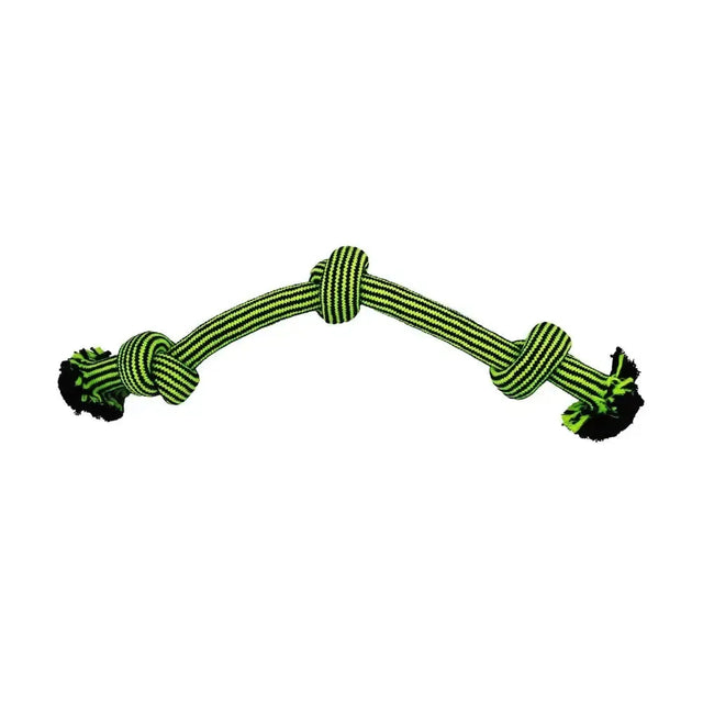 Jolly Pets Knot-N-Chew 3 Knot Rope Small/Medium Green/Black Dog Toy