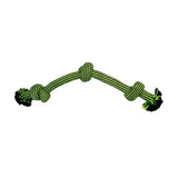 Jolly pets knot-n-chew green and black traditional braided rope dog toy with knotted ends to withstand rough playtime