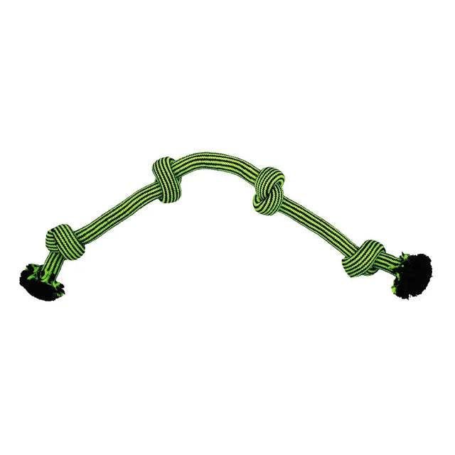 Jolly Pets Knot-N-Chew 4 Knot Rope Small/Medium Green/Black Barnstaple Equestrian Supplies