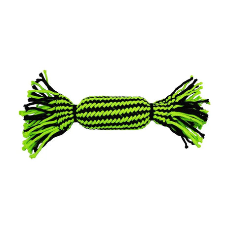 Jolly Pets Knot-N-Chew Tube Squeaker Rope Small/Medium Green/Black Barnstaple Equestrian Supplies