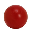 Red glossy rubber dog toy ball with embossed branding for jolly pets push-n-play red baddest dog ball fun play
