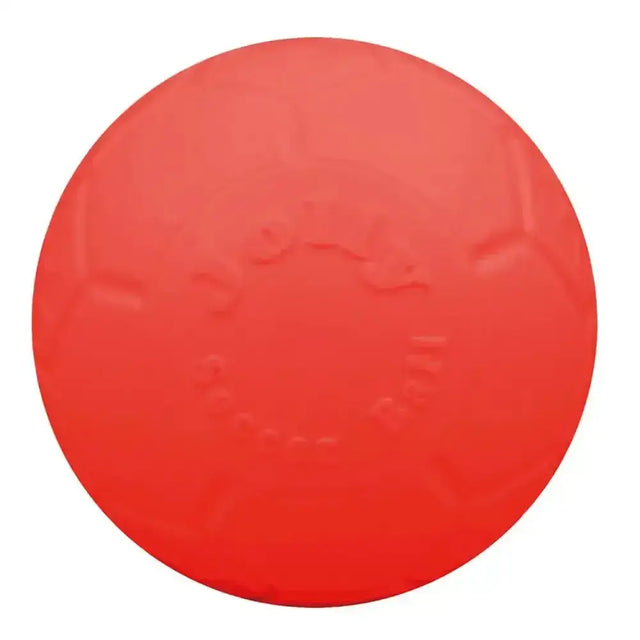 Bright red round rubber ball with embossed patterns jolly pets jolly soccer ball orange made for playful fun