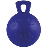 Deep blue plastic jolly pets tug-n-toss ball with embossed jolly rancher branding great interactive toy for pets