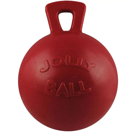 Red jolly ball rubber toy with handle from jolly pets tug-n-toss great interactive toy for pets tug-n-toss toy