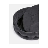 A plush dark gray velvet joules chesterfield pet bed with cozy quilted design perfect for sleeping dogs lie