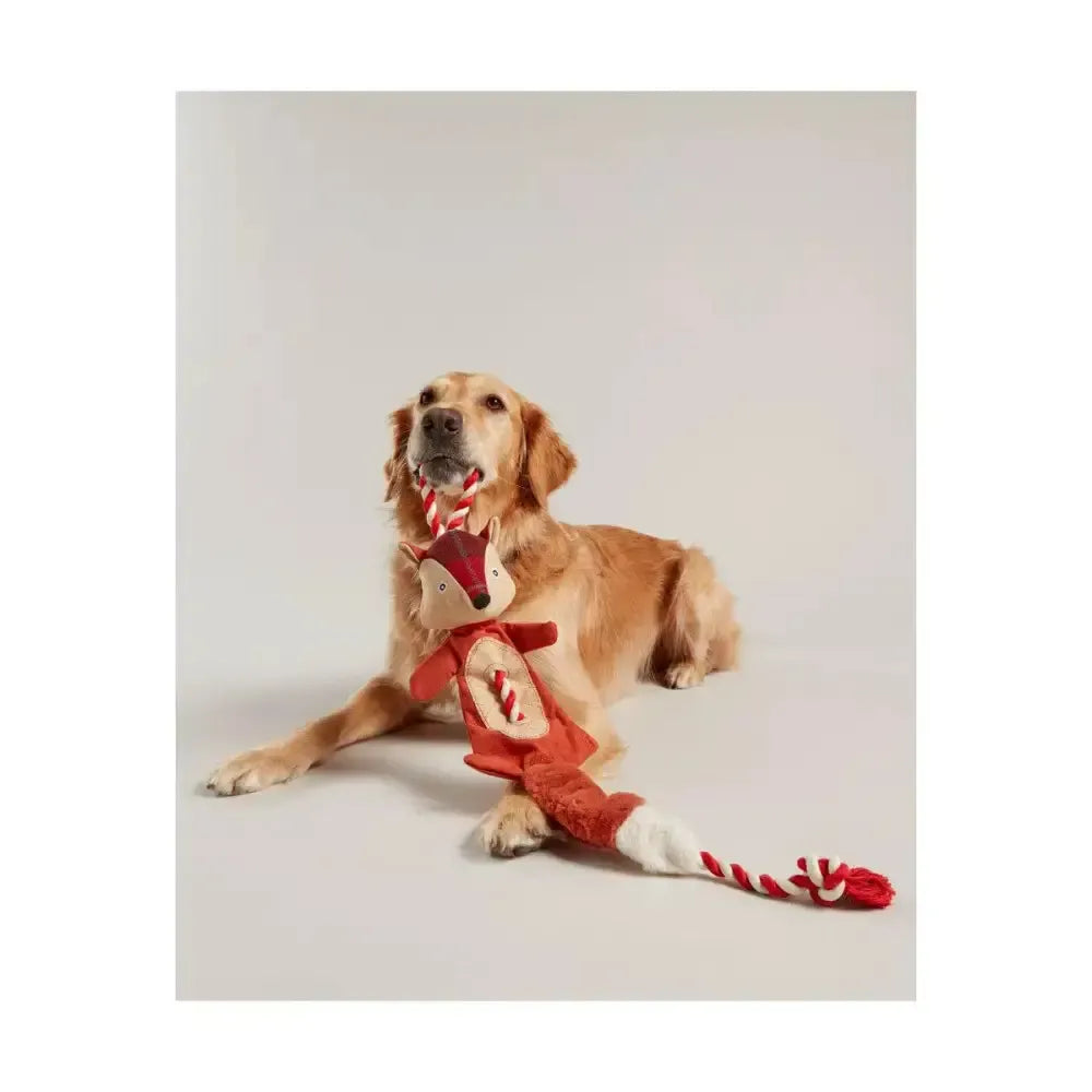 Joules Rope Heritage Tweed Fox Brown Dog Toy