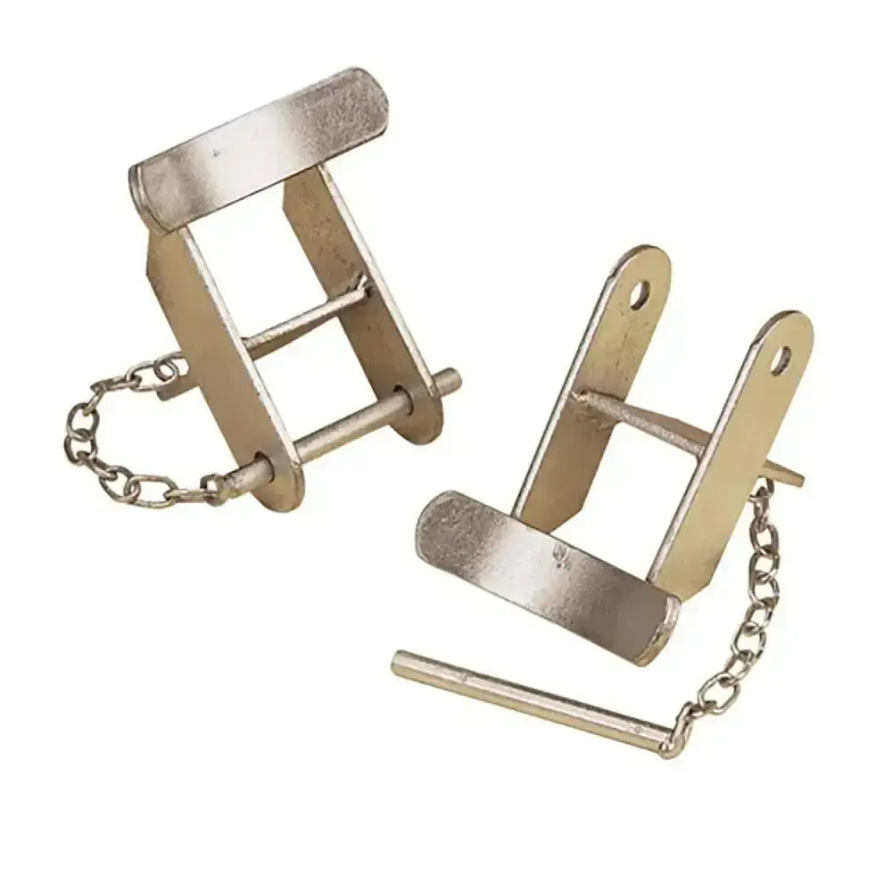 Silver metal gate latch set with chain and pin for jump cups bsja type pole pattern pins x pair