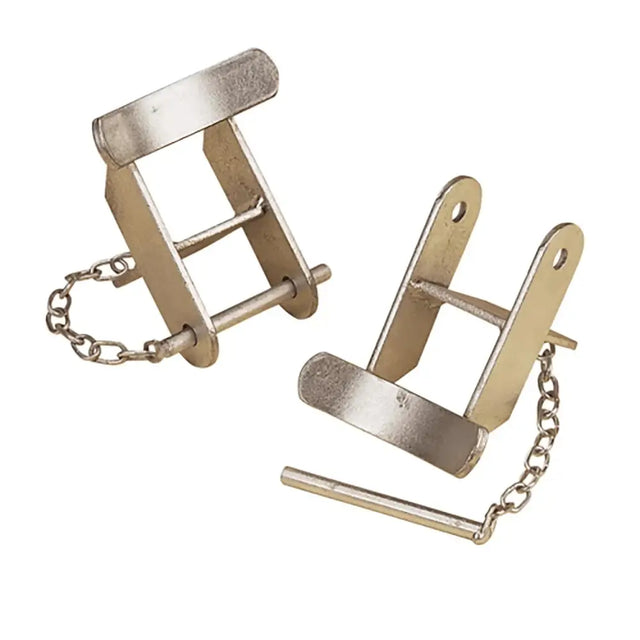 Silver metal jump cups bsja type pole pattern pins with chain and pin for secure trailer hitch lock set