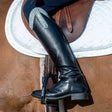 Black leather riding boot with silver glitter strap and stirrup bar from kb44 kids como piccino silver edition