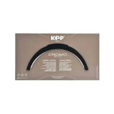Black kep cromo 2.0 jockey peak riding hat with sleek curved design metallic trim and integrated microchip