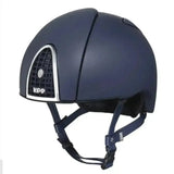 Navy blue kep cromo 2 jockey skull helmet with matte finish silver ventilation grille for eventing riders