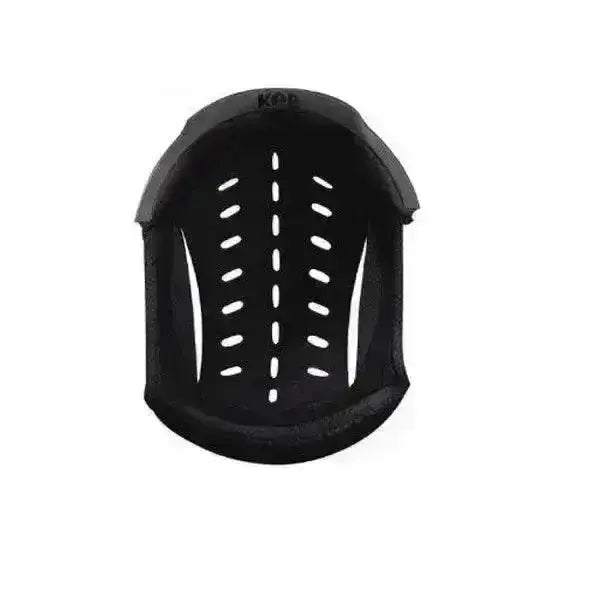 Black kep liners knee pad with padded contoured design and ventilation holes for riding hat liners and equestrian helmets