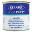 Blue and white metal can of keratex hoof putty flexible semi permanent wax for horse hoof care product keratex hoof putty