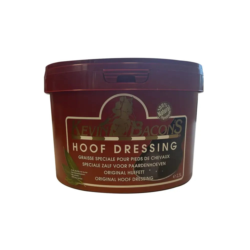 Kevin bacon’s winter hoof dressing original in a maroon plastic tub with gold label ideal for winter hoof care