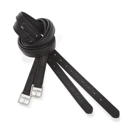 Black leather kieffer elefant soft stitched stirrup leathers with silver buckles for horse riding girth straps