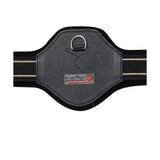 Black kieffer equiconnect girth dog harness with textured fabric, elastic straps, and big roller buckles detail