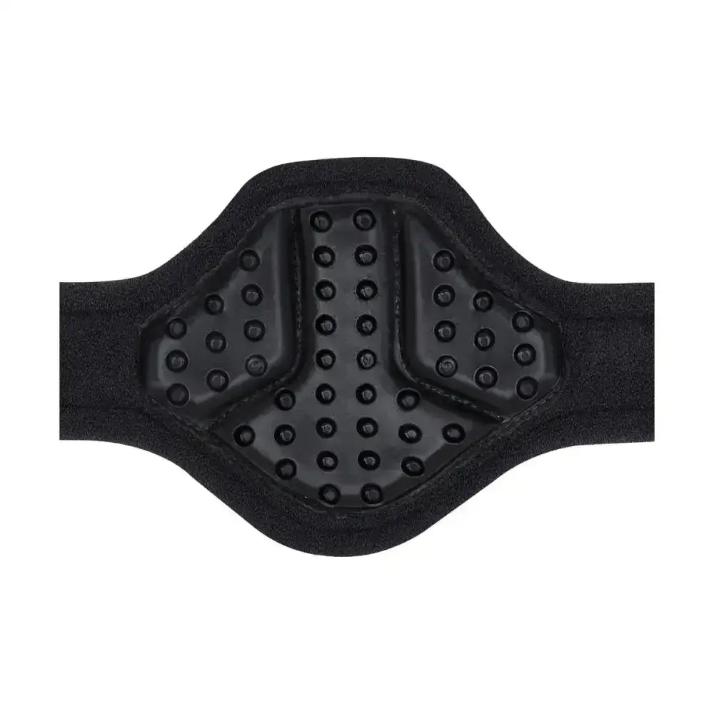 Black protective elbow pad with textured padded surface and raised bumps for impact absorption kieffer equiconnect girth