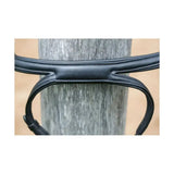 Black leather kieffer ultrasoft tara snaffle bridle with smooth stitched edges and padded central strap