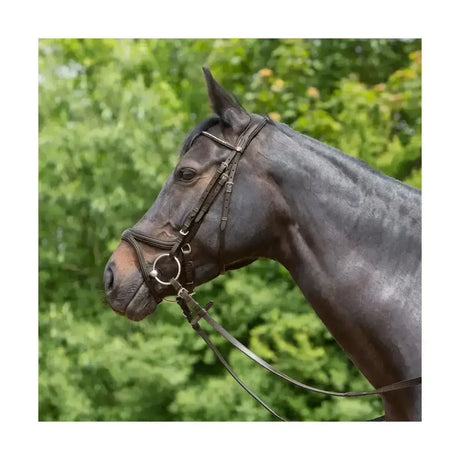 Black leather kieffer ultrasoft tara snaffle bridle with silver hardware perfect for comfortable riding