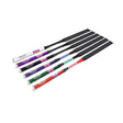 Set of six km cush grip jump elite slimline riding crop handles with black leather and colorful wraps