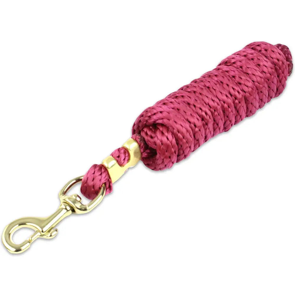 KM Elite 10ft Poly Lead Rope Burgundy Lead Ropes