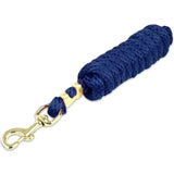 Deep blue braided elite 10ft poly lead with gold metal clasp and swivel hook perfect for the polo market
