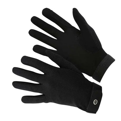 Km elite all rounder gloves black with superior close fit ribbed knit fabric and reinforced wrist cuffs for touchscreen use