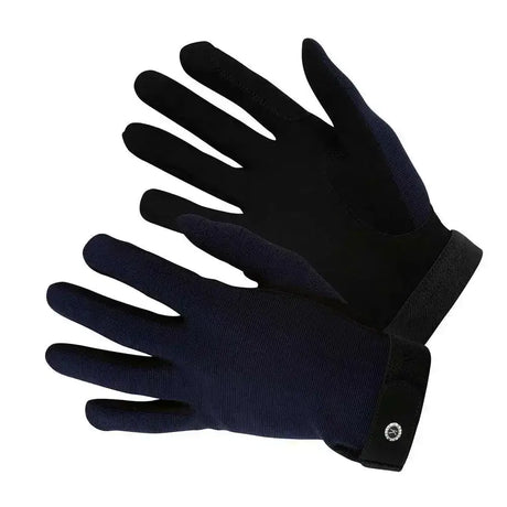 Km elite all rounder gloves navy blue in black and navy with ribbed texture sweat absorbing palm and superior close fit