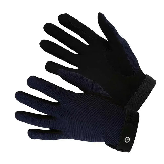 Km elite all rounder gloves navy blue in black and navy with ribbed texture sweat absorbing palm and superior close fit