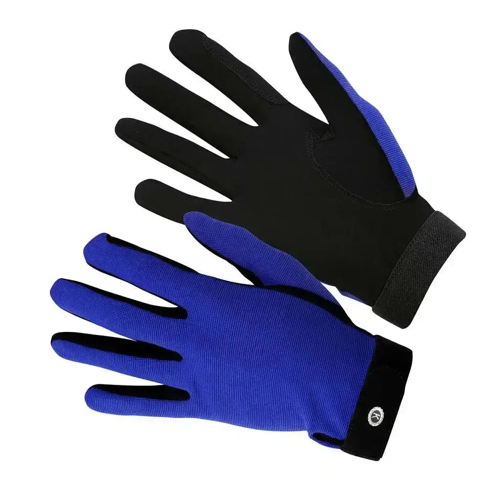 Blue and black km elite all rounder gloves royal feature ribbed sweat absorbing palm for a superior close fit