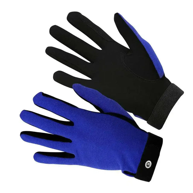 Blue and black km elite all rounder gloves royal feature ribbed sweat absorbing palm for a superior close fit