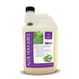 Km elite aloe vera juice in a translucent bottle with a black cap and purple green label for horses with elite aloe benefits