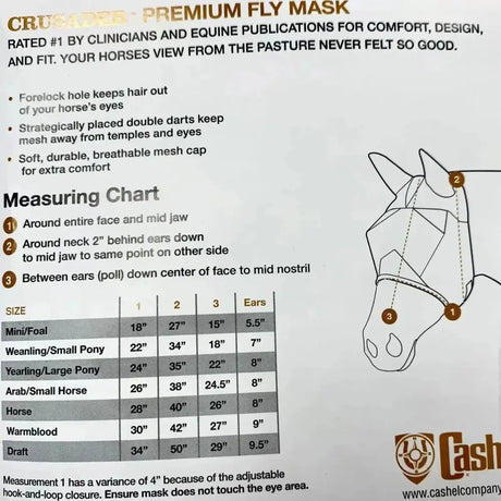 KM Elite Cashel Crusader Fly Mask Standard with Ears Foal Fly Masks Barnstaple Equestrian Supplies