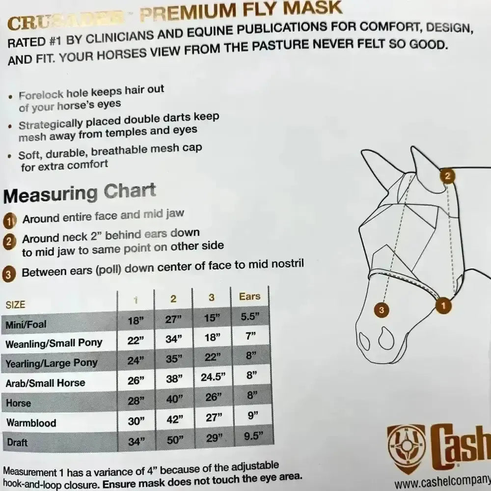 KM Elite Cashel Crusader Fly Mask Standard with Ears Foal Fly Masks
